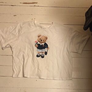 White Teddy Bear Graphic T-Shirt